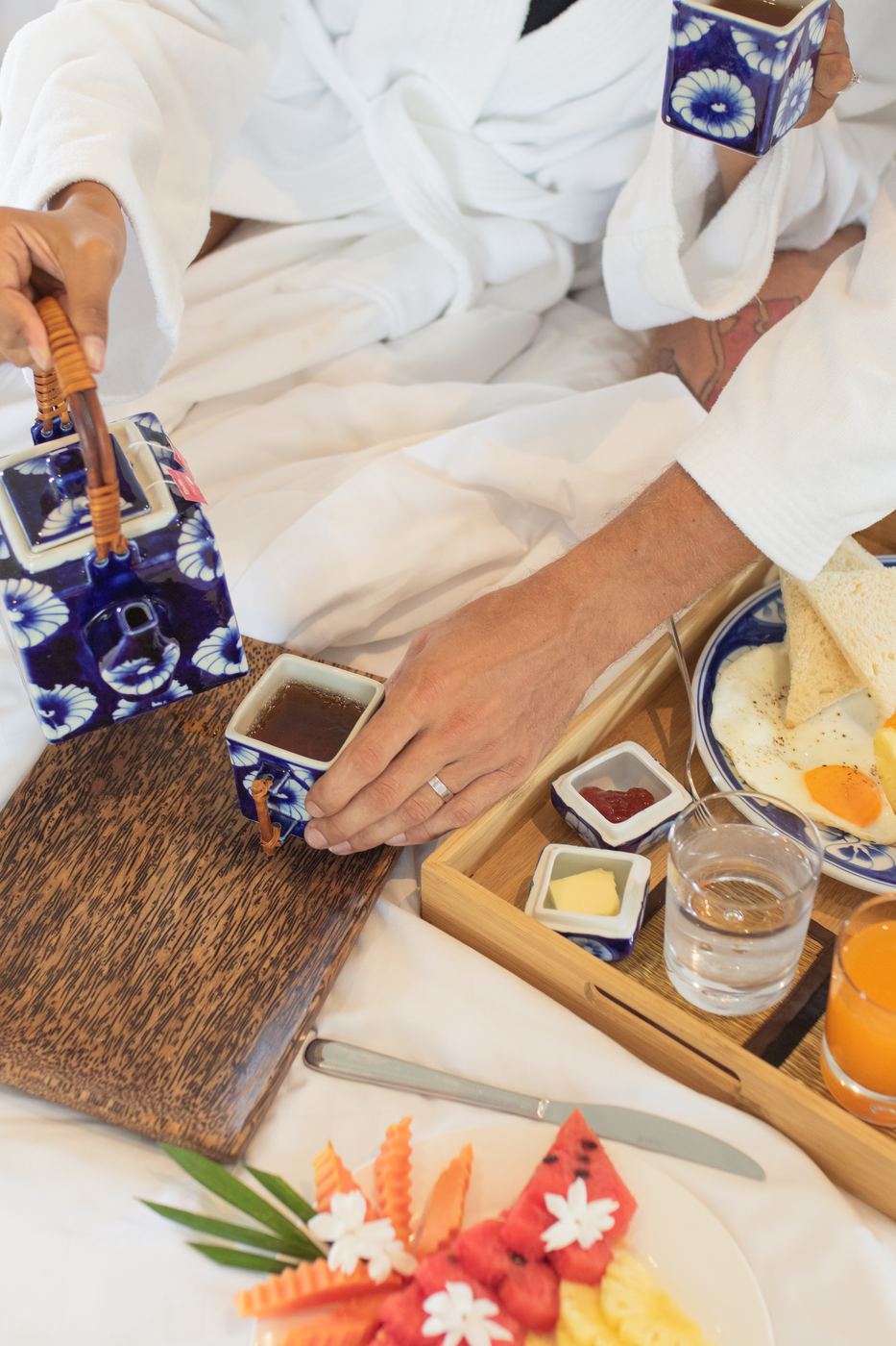 Breakfast tray served in the room at Khla Lodge