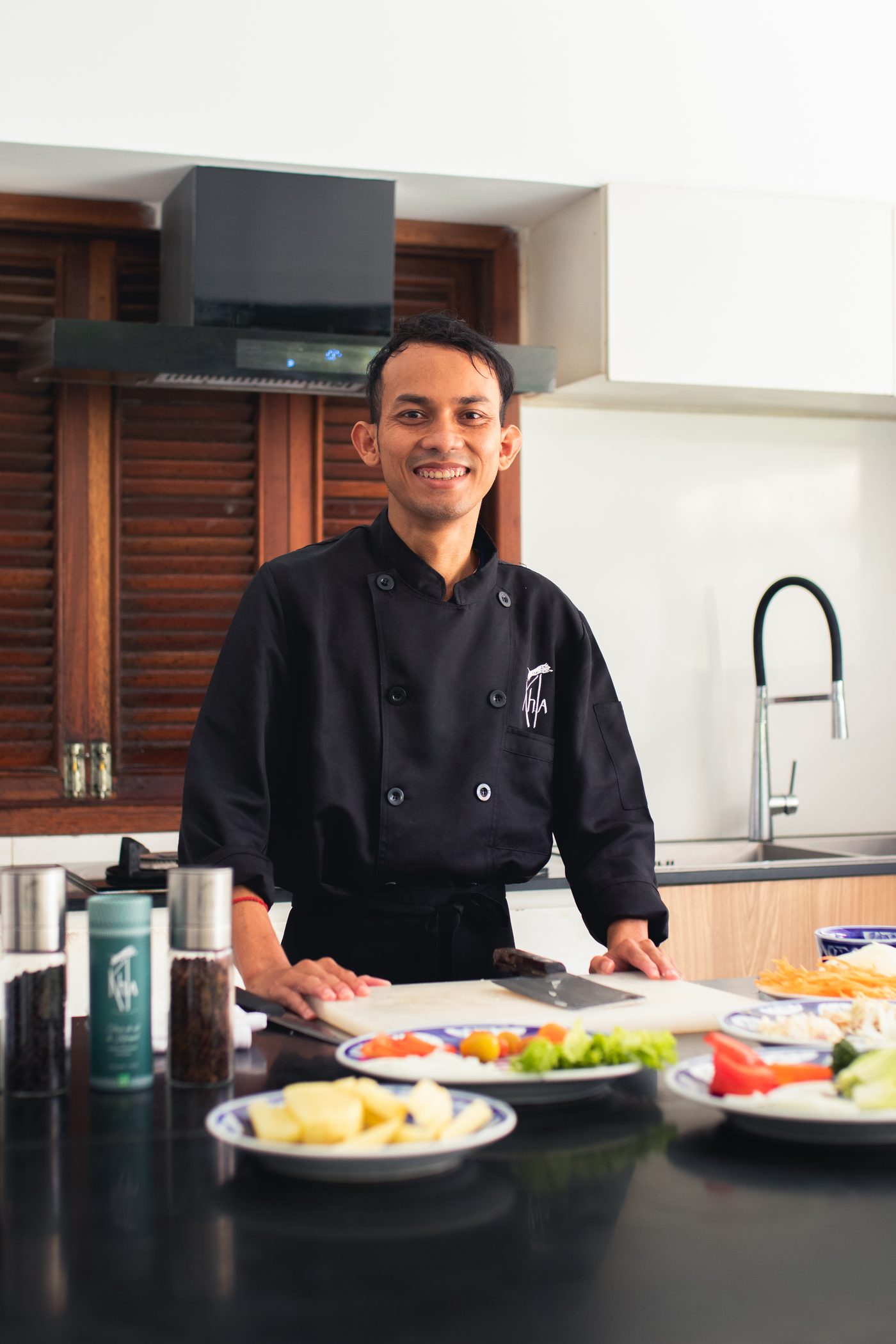 Our chef in the kitchen at Khla Lodge
