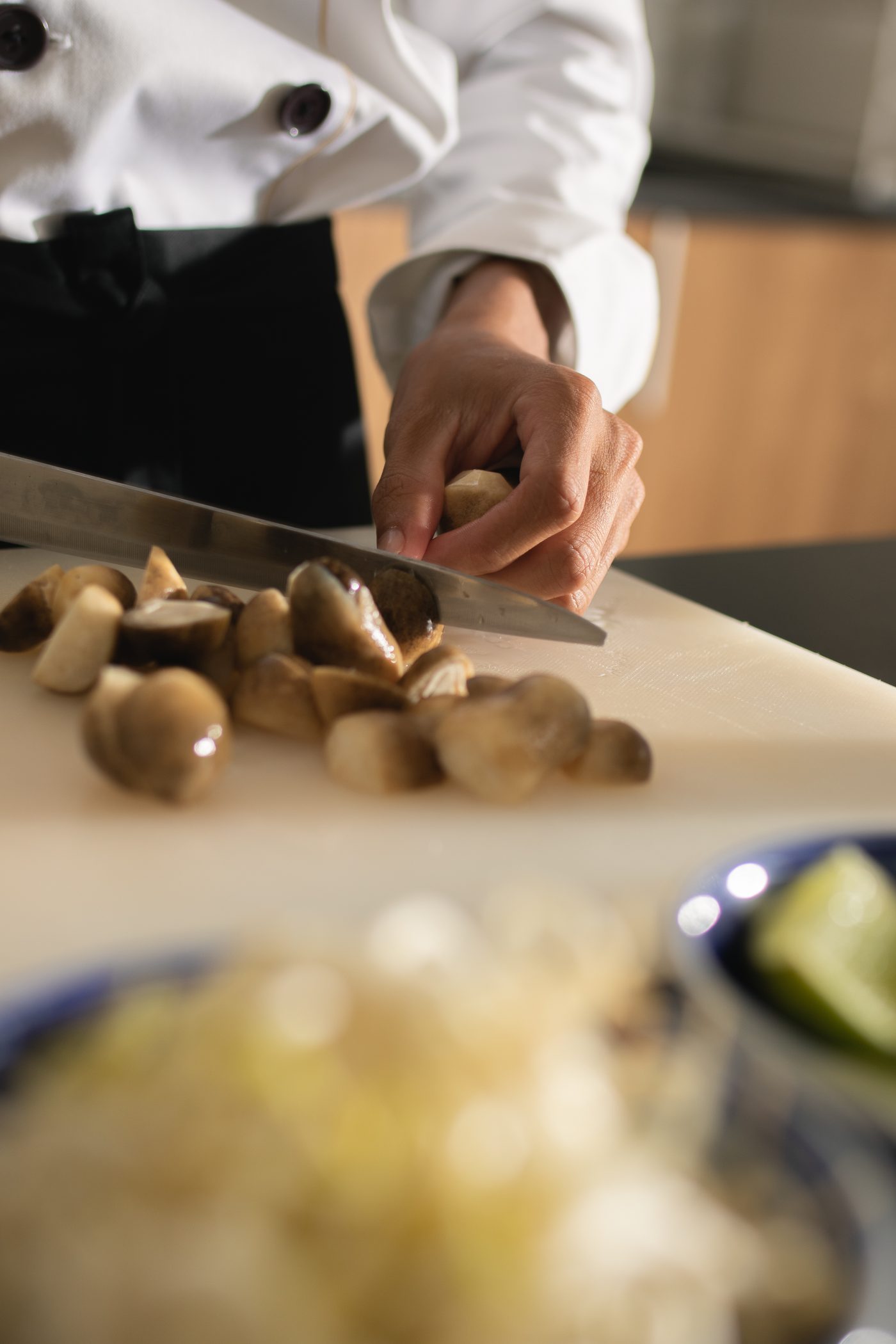 Chef preparing fresh ingredients at Khla Lodge