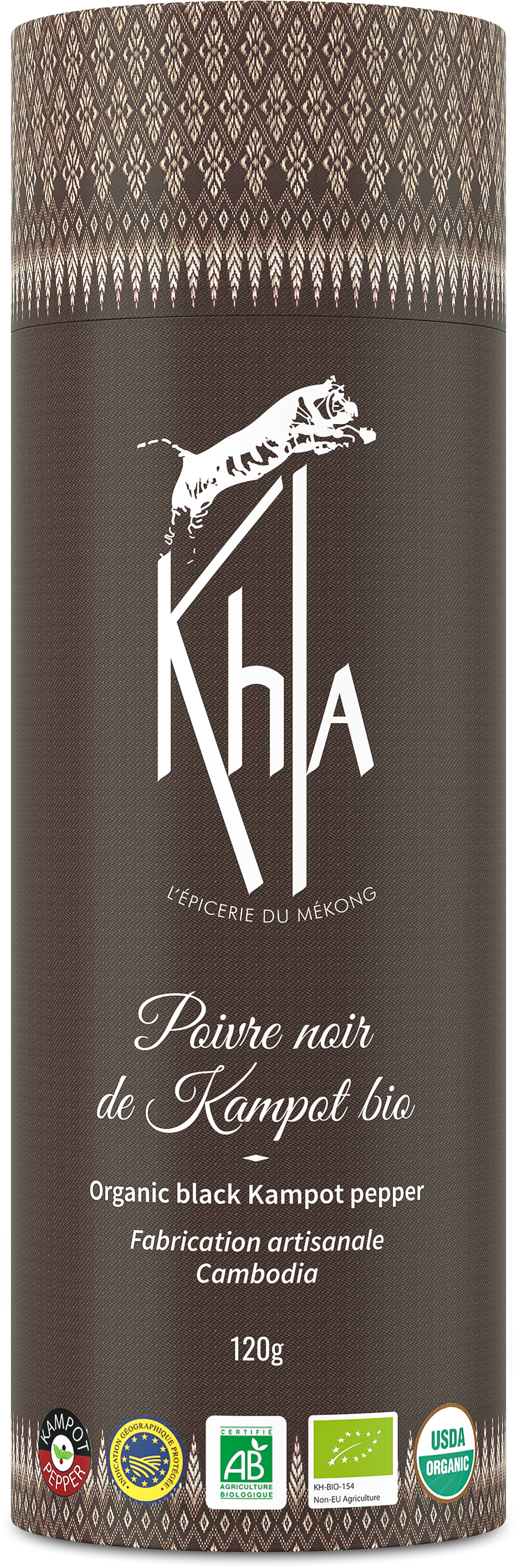 Khla organic black Kampot pepper