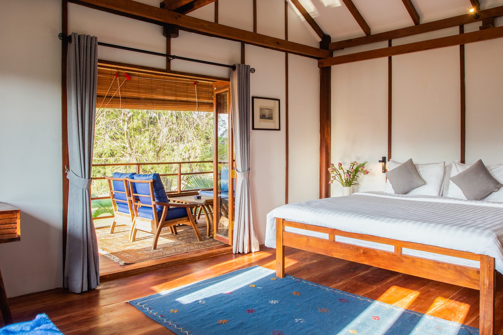 The Boat House room at Khla Lodge, first floor with staircase